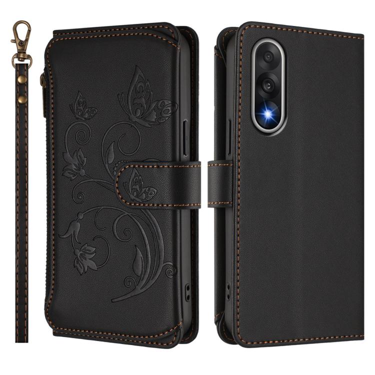 For OnePlus Nord 5 5G / Ace 5 Ultra Butterfly Love Flower Multi-card Zipper Wallet Leather Phone Case