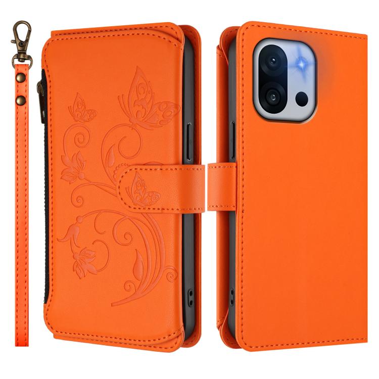 For OnePlus 13T Butterfly Love Flower Multi-card Zipper Wallet Leather Phone Case