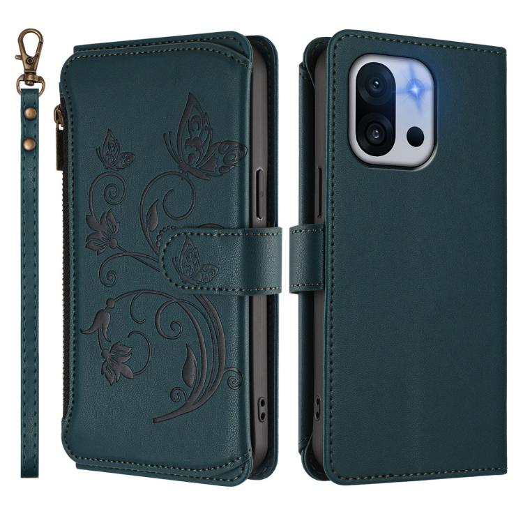 For OnePlus 13T Butterfly Love Flower Multi-card Zipper Wallet Leather Phone Case