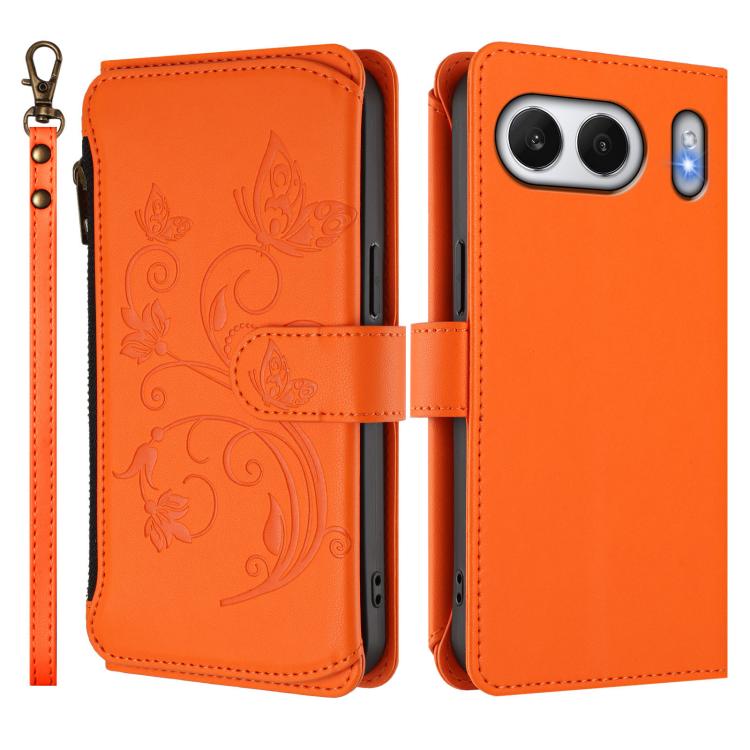 For OnePlus Nord 4 5G Butterfly Love Flower Multi-card Zipper Wallet Leather Phone Case