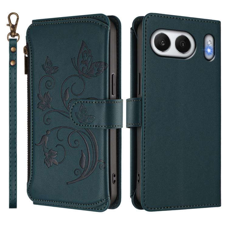 For OnePlus Nord 4 5G Butterfly Love Flower Multi-card Zipper Wallet Leather Phone Case