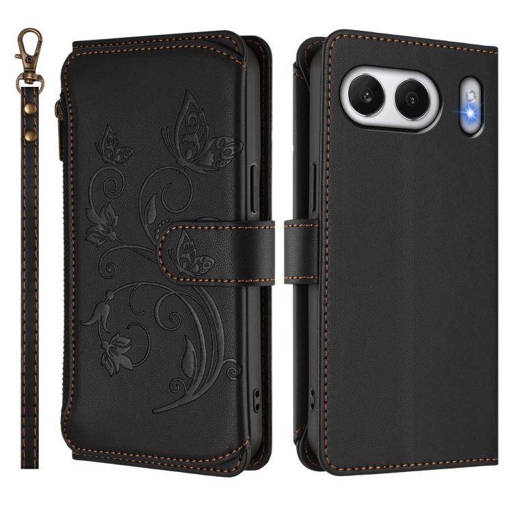 For OnePlus Nord 4 5G Butterfly Love Flower Multi-card Zipper Wallet Leather Phone Case