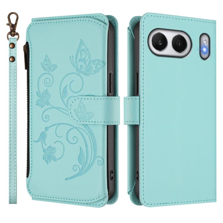 For OnePlus Nord 4 5G Butterfly Love Flower Multi-card Zipper Wallet Leather Phone Case