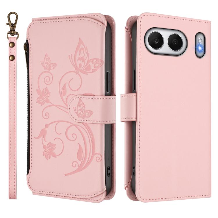 For OnePlus Nord 4 5G Butterfly Love Flower Multi-card Zipper Wallet Leather Phone Case