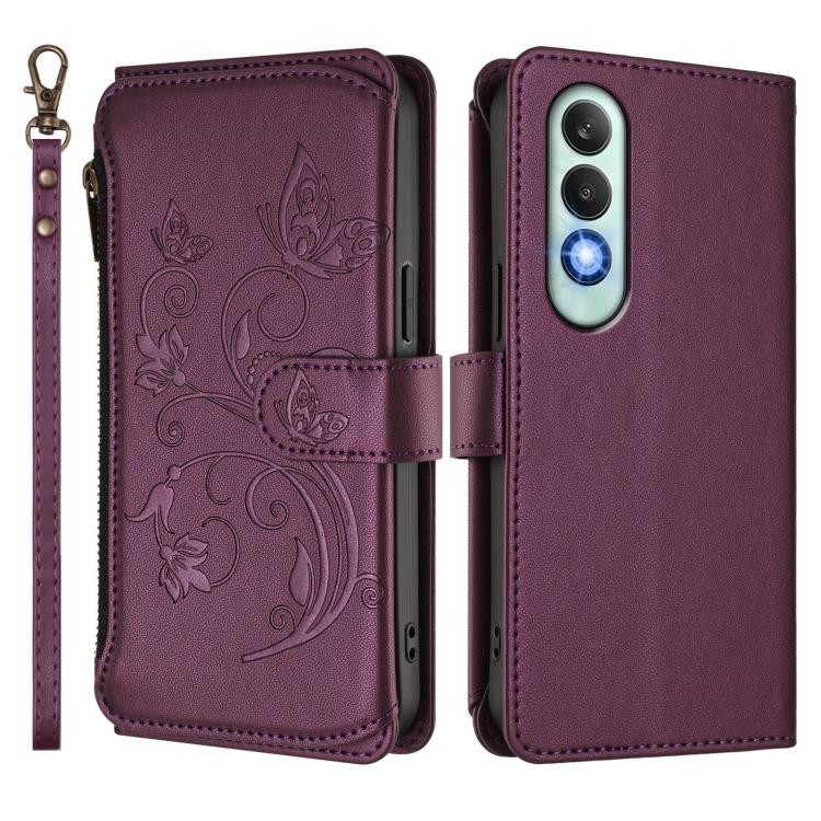 For OnePlus Nord CE4 5G Butterfly Love Flower Multi-card Zipper Wallet Leather Phone Case