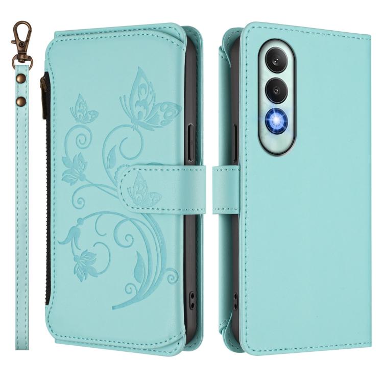 For OnePlus Nord CE4 5G Butterfly Love Flower Multi-card Zipper Wallet Leather Phone Case