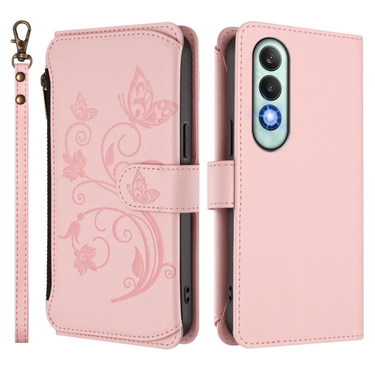 For OnePlus Nord CE4 5G Butterfly Love Flower Multi-card Zipper Wallet Leather Phone Case