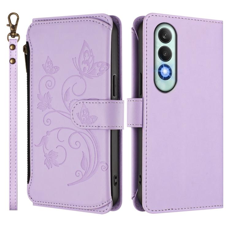 For OnePlus Nord CE4 5G Butterfly Love Flower Multi-card Zipper Wallet Leather Phone Case