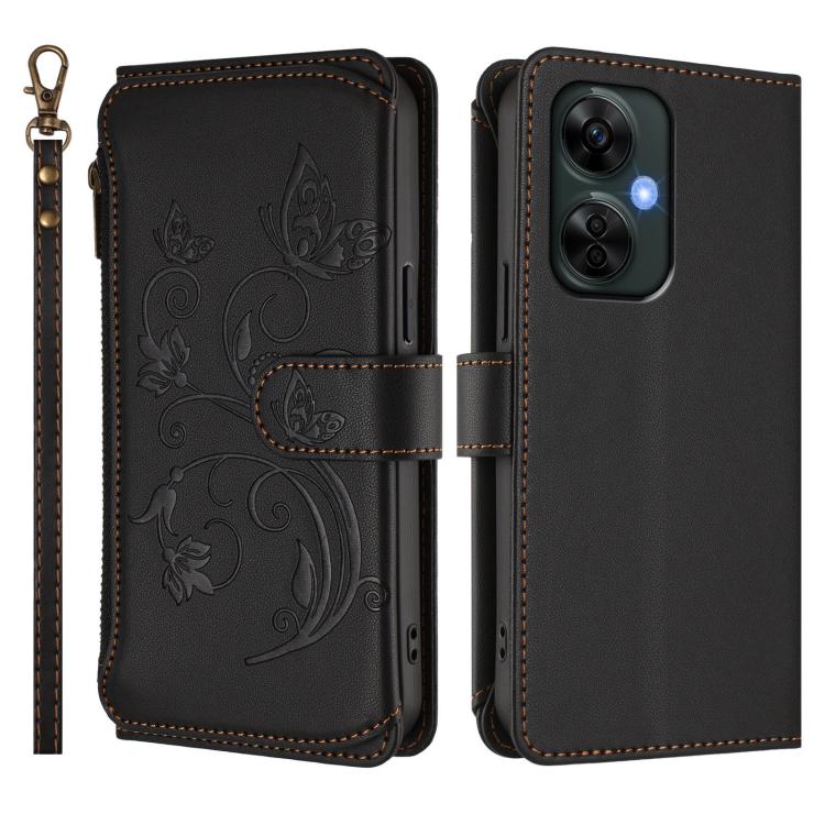 For OnePlus Nord CE 3 Lite 5G / N30 5G Butterfly Love Flower Multi-card Zipper Wallet Leather Phone Case
