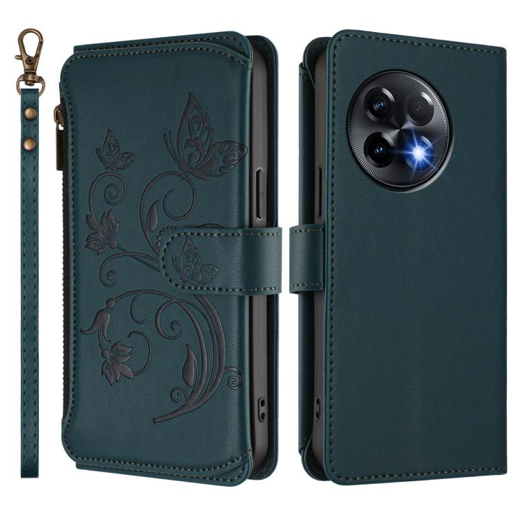 For OnePlus 11R 5G / Ace 2 5G Butterfly Love Flower Multi-card Zipper Wallet Leather Phone Case