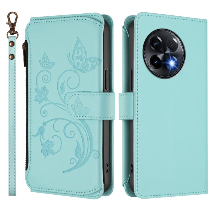 For OnePlus 11R 5G / Ace 2 5G Butterfly Love Flower Multi-card Zipper Wallet Leather Phone Case