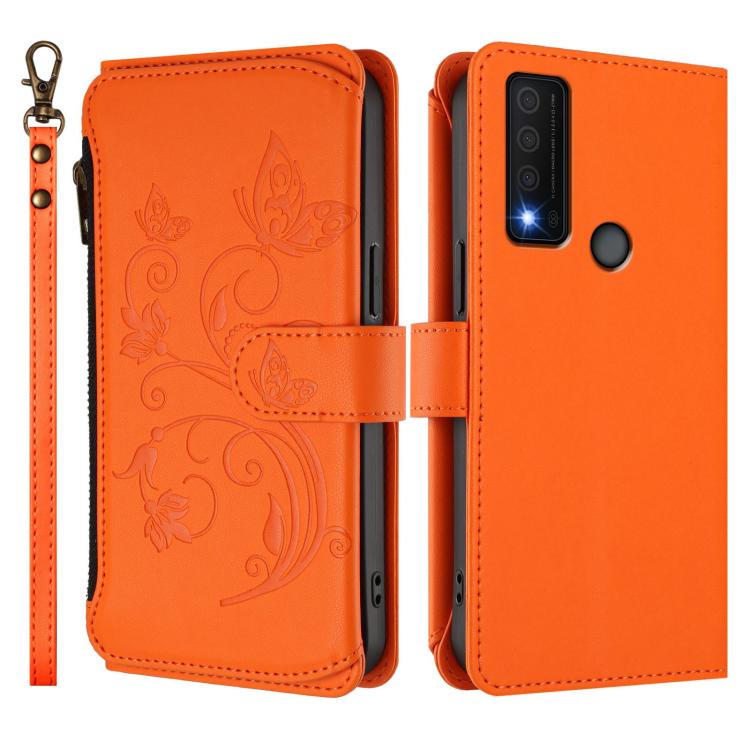 For TCL 30 XE 5G / 30 V 5G / T781S Butterfly Love Flower Multi-card Zipper Wallet Leather Phone Case