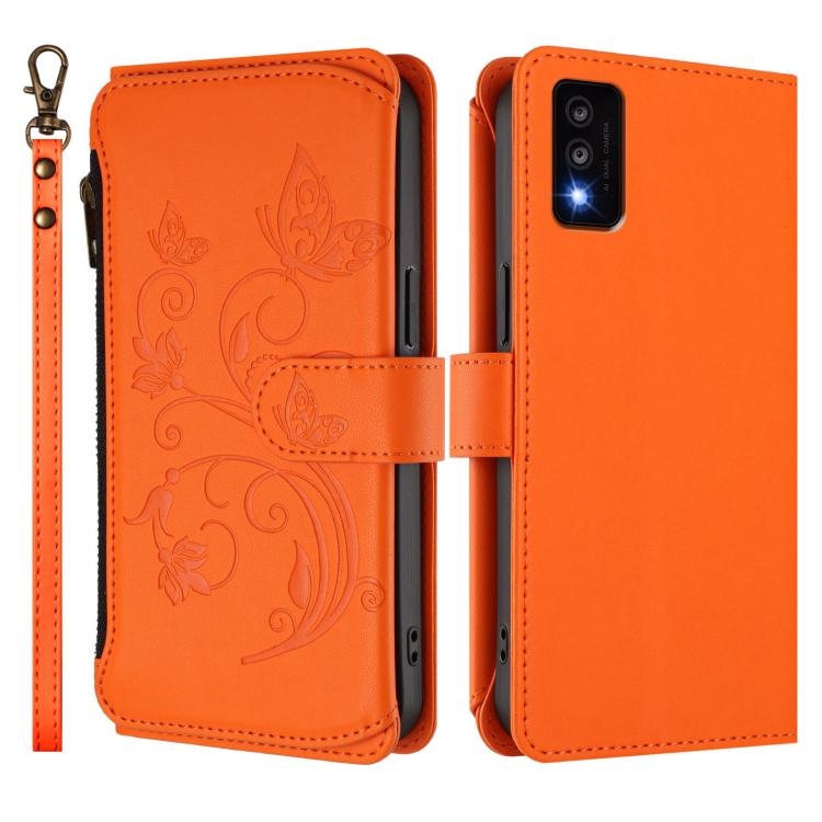 For TCL 30T / T603DL Butterfly Love Flower Multi-card Zipper Wallet Leather Phone Case