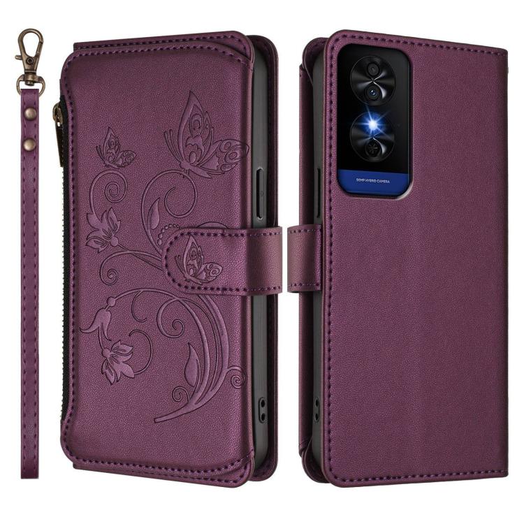 For TCL 50 5G / 50 XE NxtPaper 5G Butterfly Love Flower Multi-card Zipper Wallet Leather Phone Case