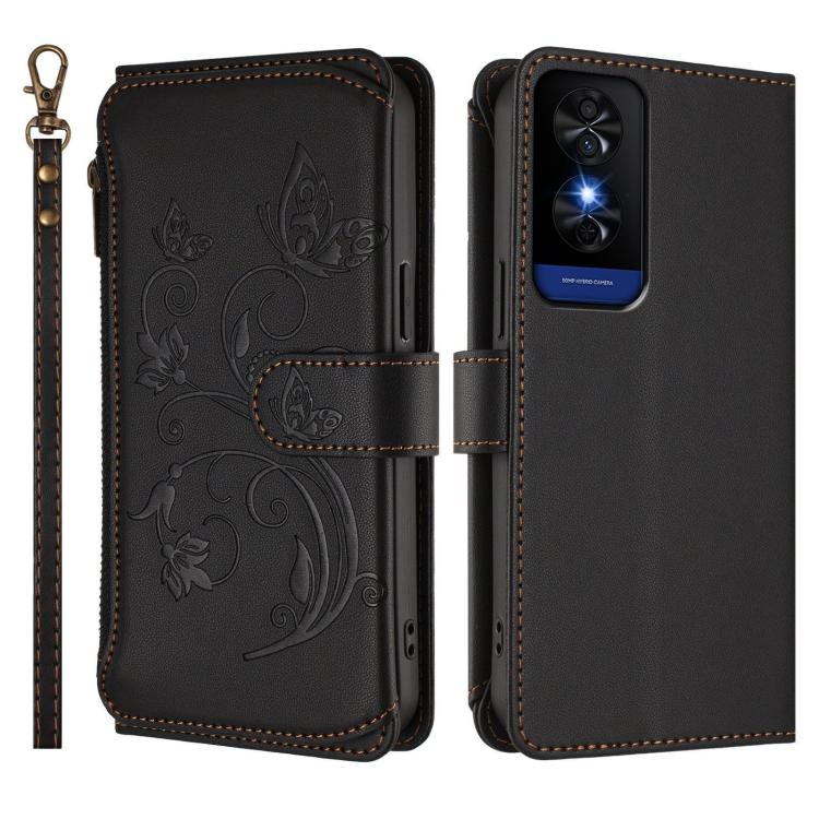 For TCL 50 5G / 50 XE NxtPaper 5G Butterfly Love Flower Multi-card Zipper Wallet Leather Phone Case