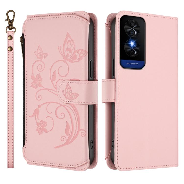 For TCL 50 5G / 50 XE NxtPaper 5G Butterfly Love Flower Multi-card Zipper Wallet Leather Phone Case