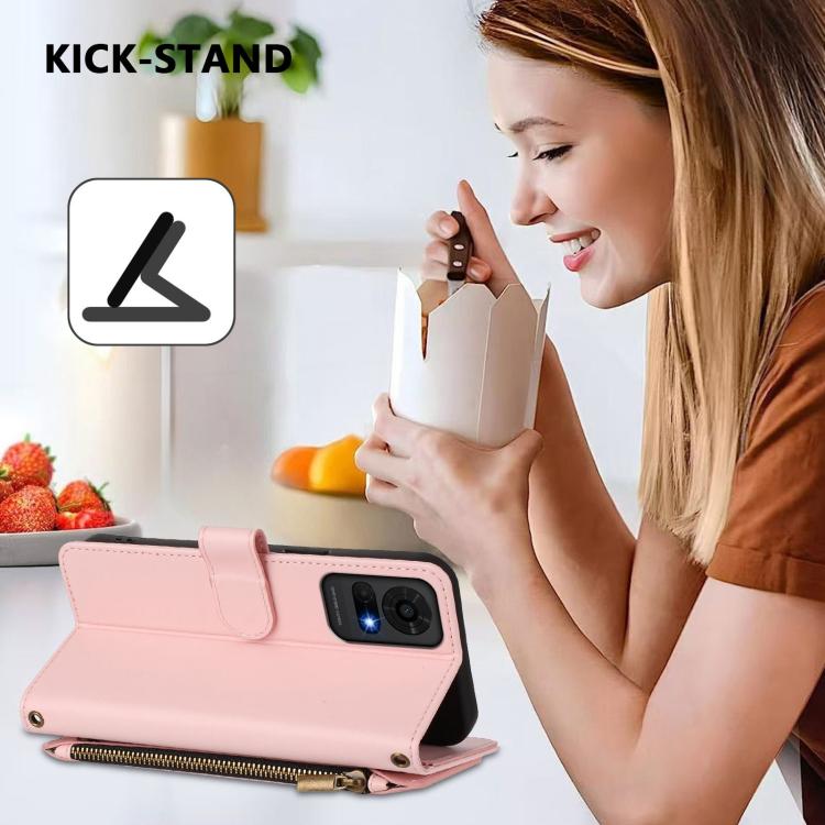 For TCL 50 LE 5G / T510SPP / K23 / K24 Butterfly Love Flower Multi-card Zipper Wallet Leather Phone Case