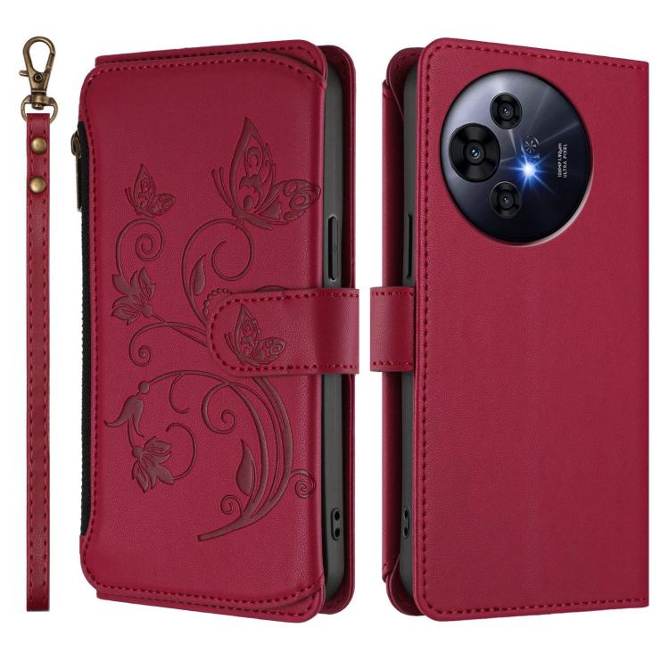 For TCL 50 NxtPaper / 50 Pro NxtPaper 5G Butterfly Love Flower Multi-card Zipper Wallet Leather Phone Case