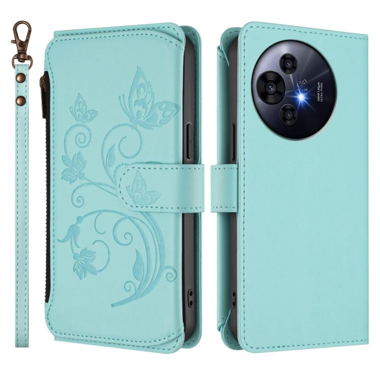 For TCL 50 NxtPaper / 50 Pro NxtPaper 5G Butterfly Love Flower Multi-card Zipper Wallet Leather Phone Case