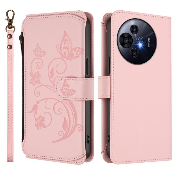 For TCL 50 NxtPaper / 50 Pro NxtPaper 5G Butterfly Love Flower Multi-card Zipper Wallet Leather Phone Case