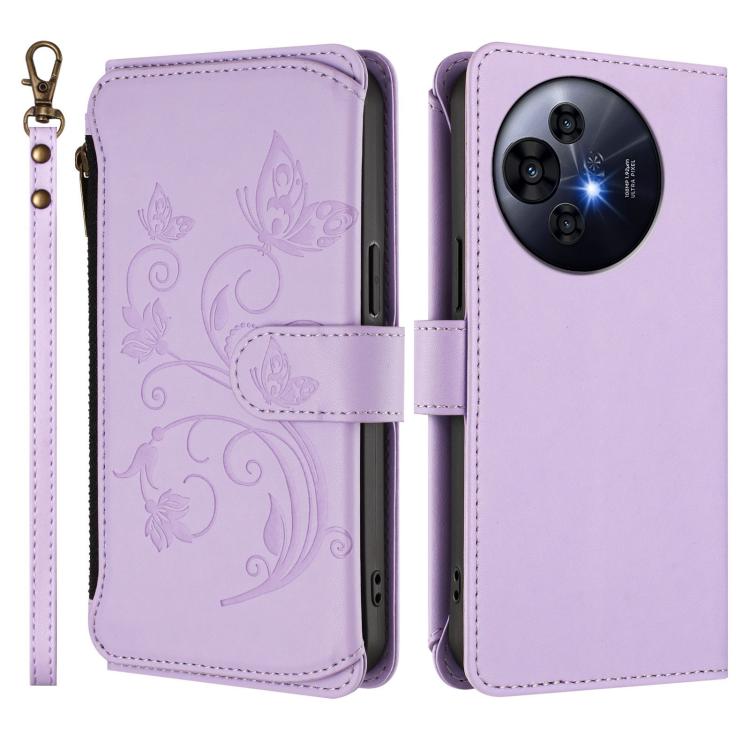 For TCL 50 NxtPaper / 50 Pro NxtPaper 5G Butterfly Love Flower Multi-card Zipper Wallet Leather Phone Case