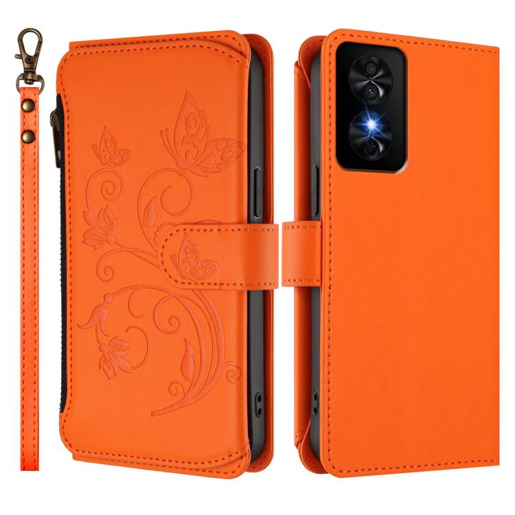 For TCL 50 SE / 40 NxtPaper 4G Butterfly Love Flower Multi-card Zipper Wallet Leather Phone Case