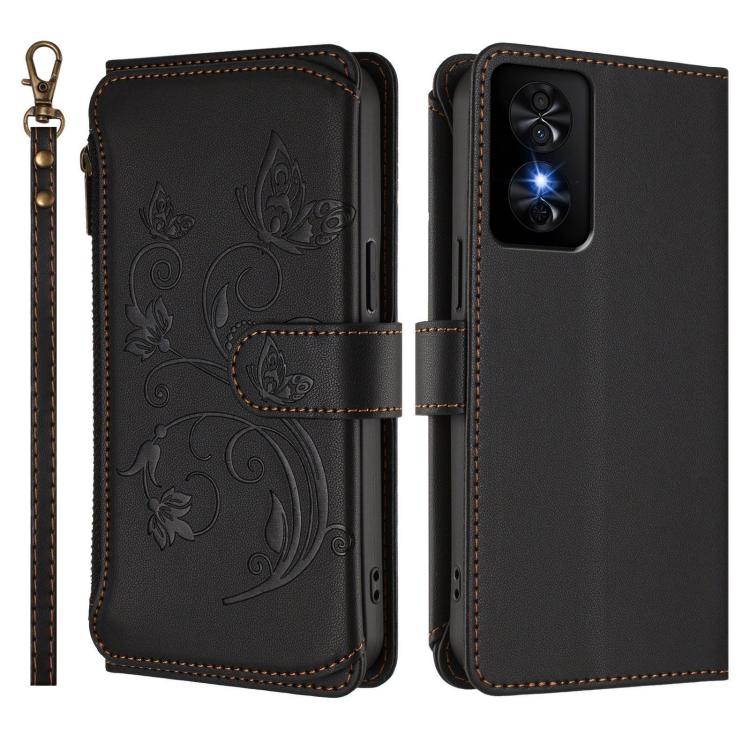 For TCL 50 SE / 40 NxtPaper 4G Butterfly Love Flower Multi-card Zipper Wallet Leather Phone Case