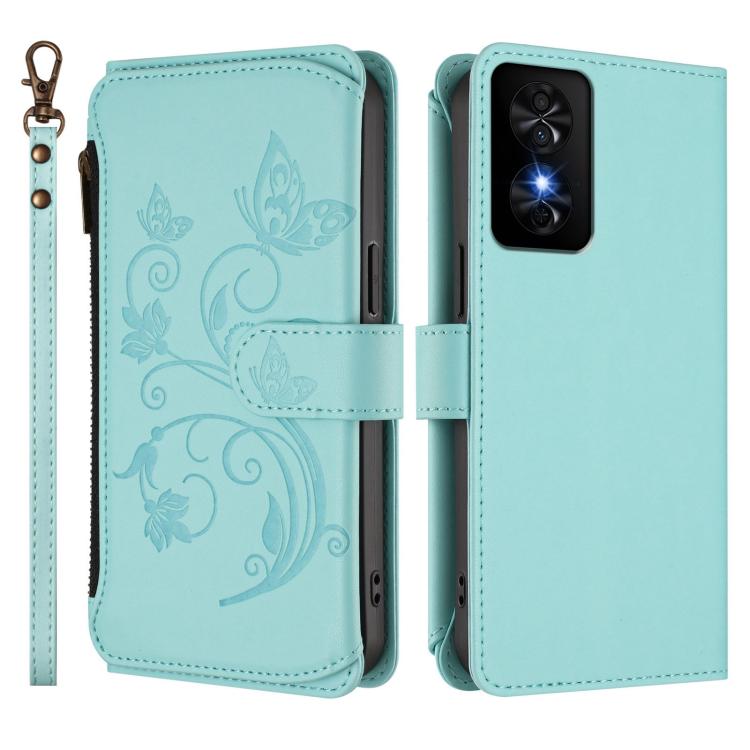 For TCL 50 SE / 40 NxtPaper 4G Butterfly Love Flower Multi-card Zipper Wallet Leather Phone Case