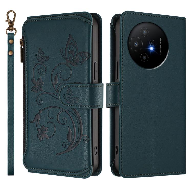 For TCL 50 XL / 50 XL NxtPaper 5G Butterfly Love Flower Multi-card Zipper Wallet Leather Phone Case