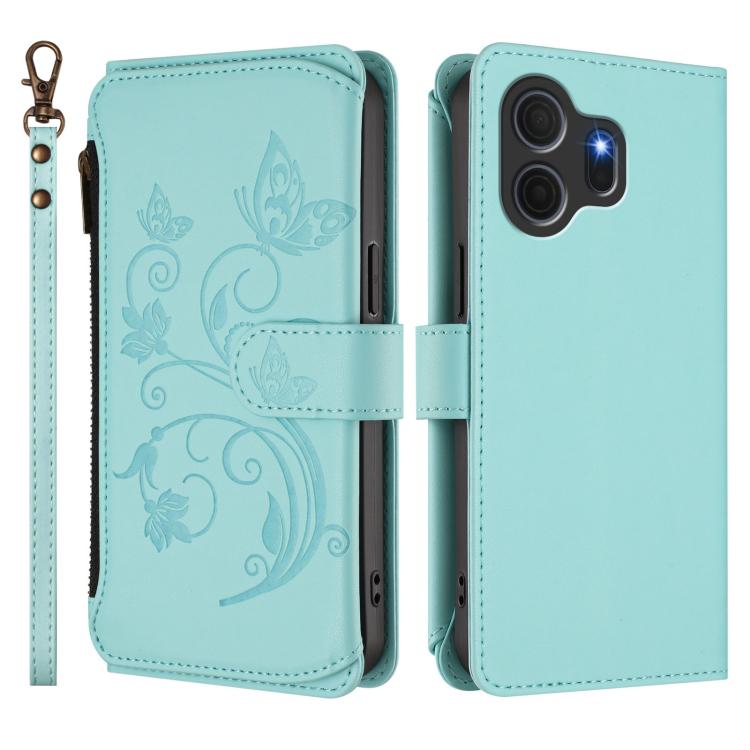 For TCL NxtPaper 70 Pro 5G Butterfly Love Flower Multi-card Zipper Wallet Leather Phone Case