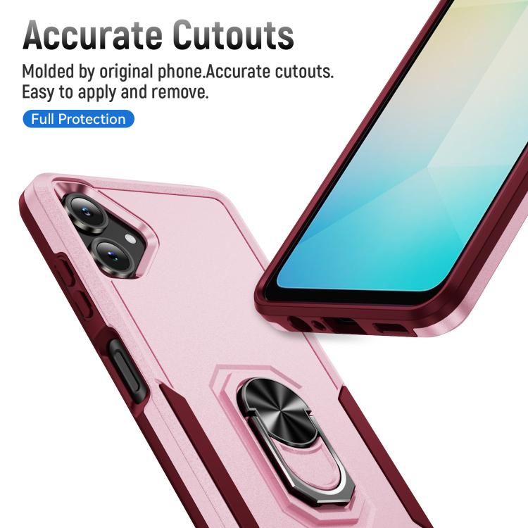For Samsung Galaxy A06 4G / 5G Pioneer Armor Heavy Duty PC Hybrid TPU Phone Case with Holder