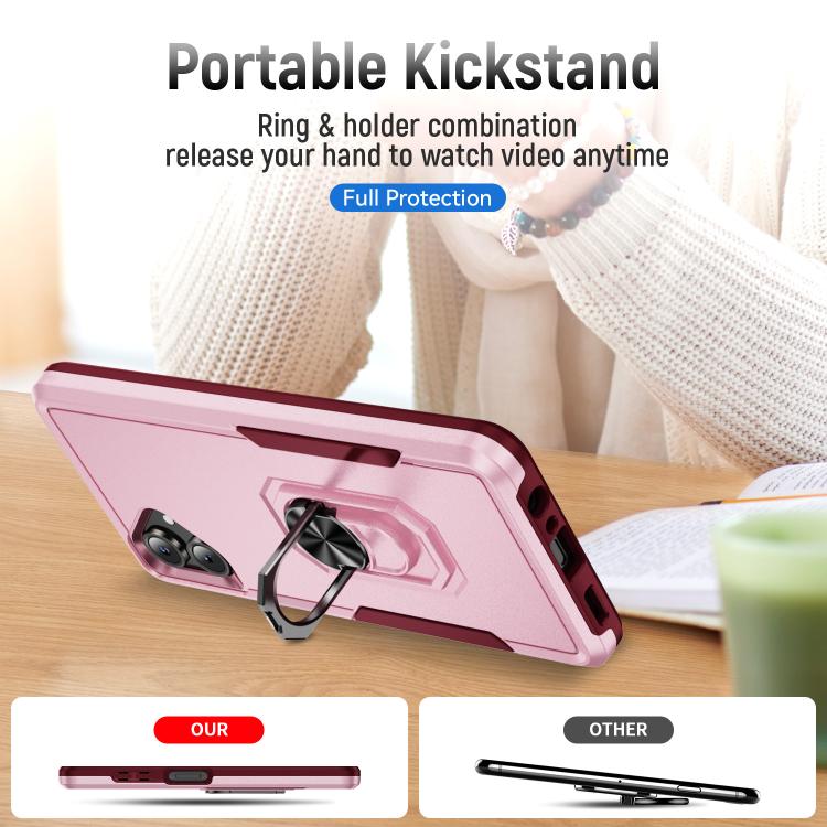 For Samsung Galaxy A06 4G / 5G Pioneer Armor Heavy Duty PC Hybrid TPU Phone Case with Holder