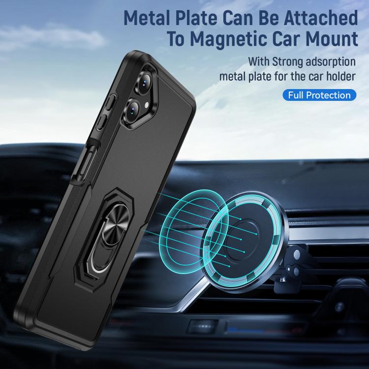For Samsung Galaxy A06 4G / 5G Pioneer Armor Heavy Duty PC Hybrid TPU Phone Case with Holder