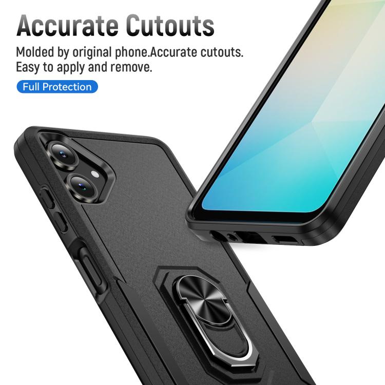 For Samsung Galaxy A06 4G / 5G Pioneer Armor Heavy Duty PC Hybrid TPU Phone Case with Holder