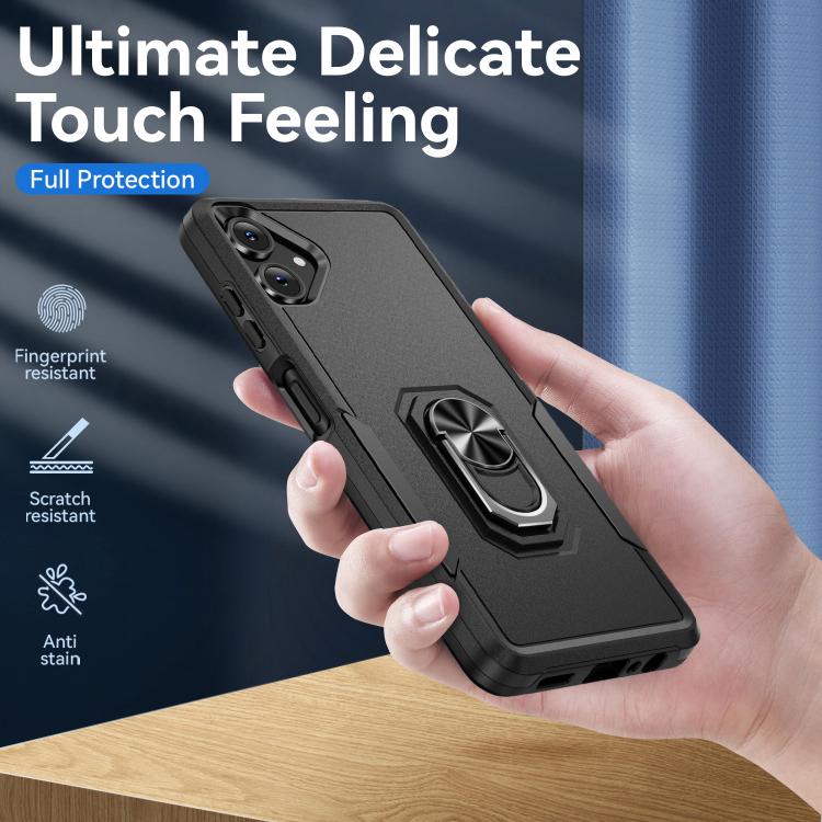 For Samsung Galaxy A06 4G / 5G Pioneer Armor Heavy Duty PC Hybrid TPU Phone Case with Holder