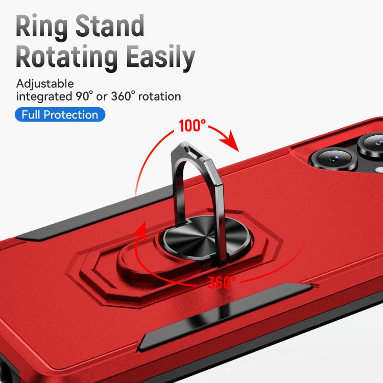 For Samsung Galaxy A06 4G / 5G Pioneer Armor Heavy Duty PC Hybrid TPU Phone Case with Holder