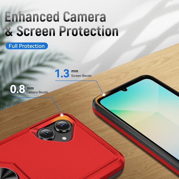 For Samsung Galaxy A06 4G / 5G Pioneer Armor Heavy Duty PC Hybrid TPU Phone Case with Holder