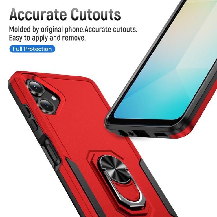 For Samsung Galaxy A06 4G / 5G Pioneer Armor Heavy Duty PC Hybrid TPU Phone Case with Holder