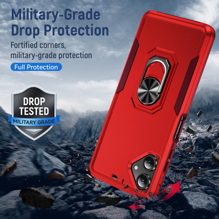For Samsung Galaxy A06 4G / 5G Pioneer Armor Heavy Duty PC Hybrid TPU Phone Case with Holder