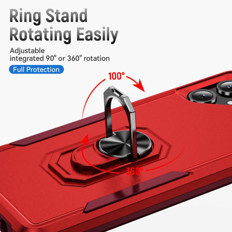 For Samsung Galaxy A06 4G / 5G Pioneer Armor Heavy Duty PC Hybrid TPU Phone Case with Holder