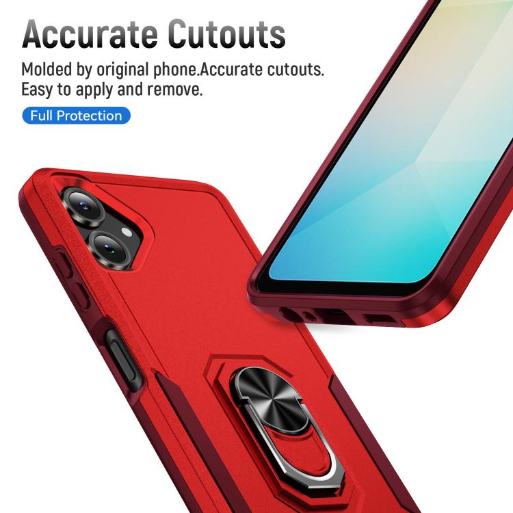 For Samsung Galaxy A06 4G / 5G Pioneer Armor Heavy Duty PC Hybrid TPU Phone Case with Holder