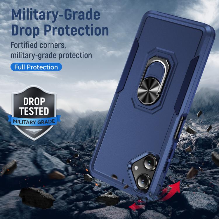 For Samsung Galaxy A06 4G / 5G Pioneer Armor Heavy Duty PC Hybrid TPU Phone Case with Holder