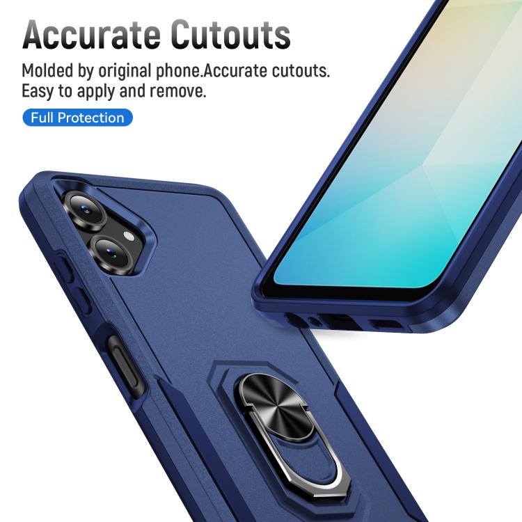 For Samsung Galaxy A06 4G / 5G Pioneer Armor Heavy Duty PC Hybrid TPU Phone Case with Holder