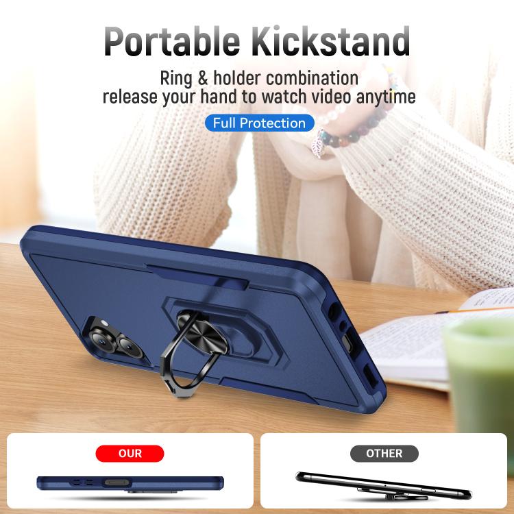 For Samsung Galaxy A06 4G / 5G Pioneer Armor Heavy Duty PC Hybrid TPU Phone Case with Holder