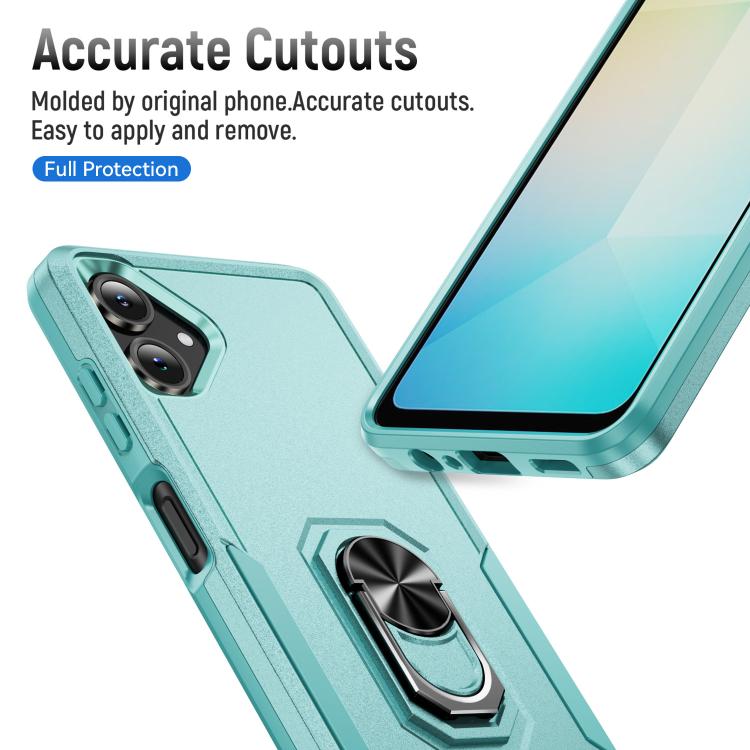 For Samsung Galaxy A06 4G / 5G Pioneer Armor Heavy Duty PC Hybrid TPU Phone Case with Holder