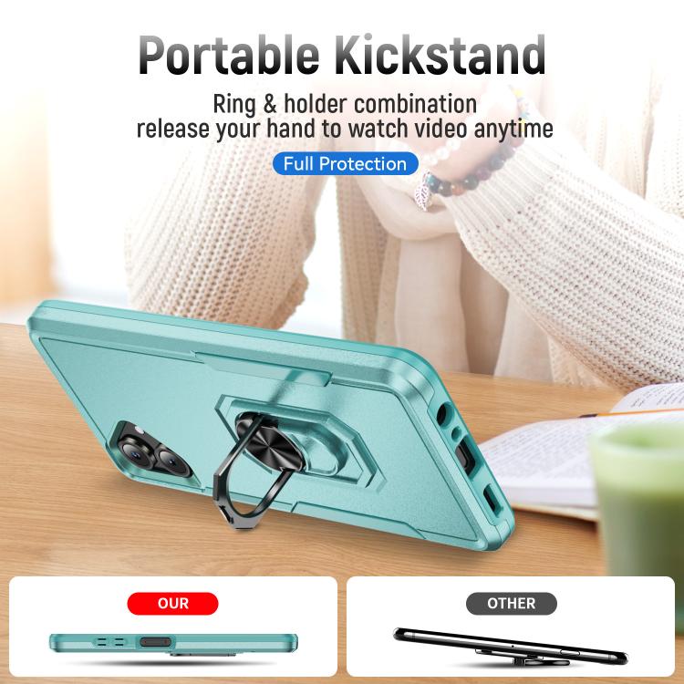 For Samsung Galaxy A06 4G / 5G Pioneer Armor Heavy Duty PC Hybrid TPU Phone Case with Holder