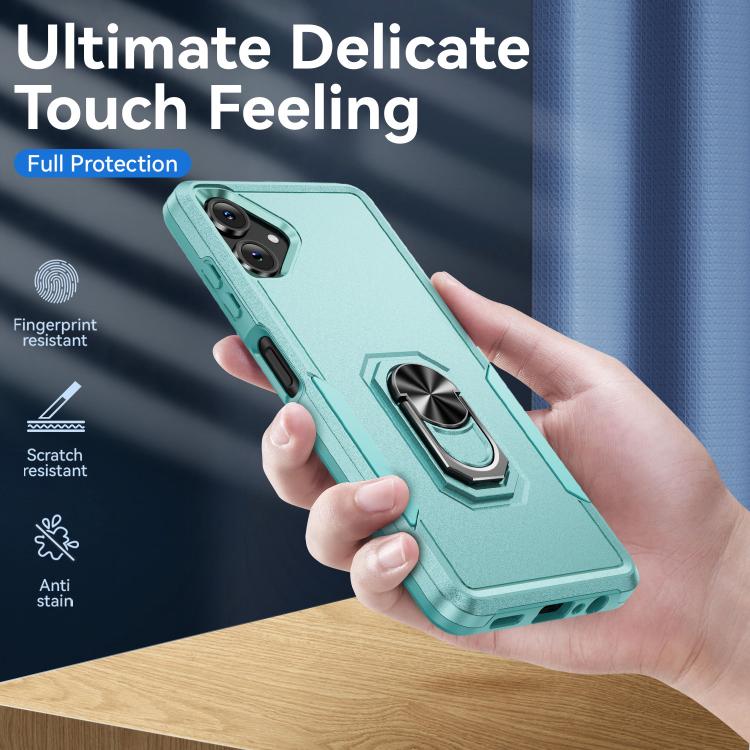 For Samsung Galaxy A06 4G / 5G Pioneer Armor Heavy Duty PC Hybrid TPU Phone Case with Holder