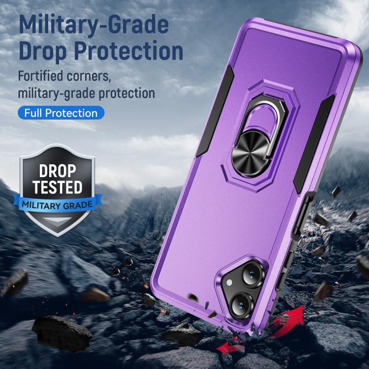 For Samsung Galaxy A06 4G / 5G Pioneer Armor Heavy Duty PC Hybrid TPU Phone Case with Holder