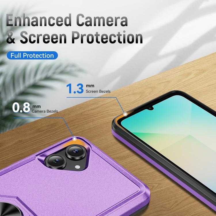 For Samsung Galaxy A06 4G / 5G Pioneer Armor Heavy Duty PC Hybrid TPU Phone Case with Holder