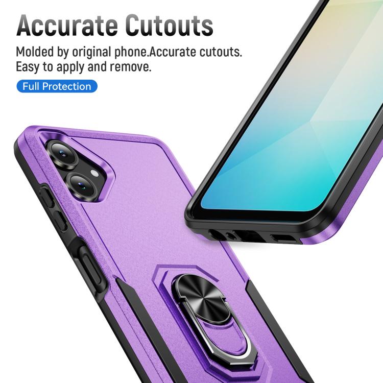 For Samsung Galaxy A06 4G / 5G Pioneer Armor Heavy Duty PC Hybrid TPU Phone Case with Holder